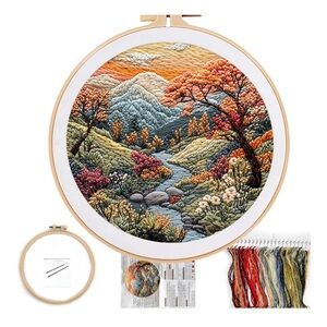 Embroidery Kit with Hoop - Multicolor